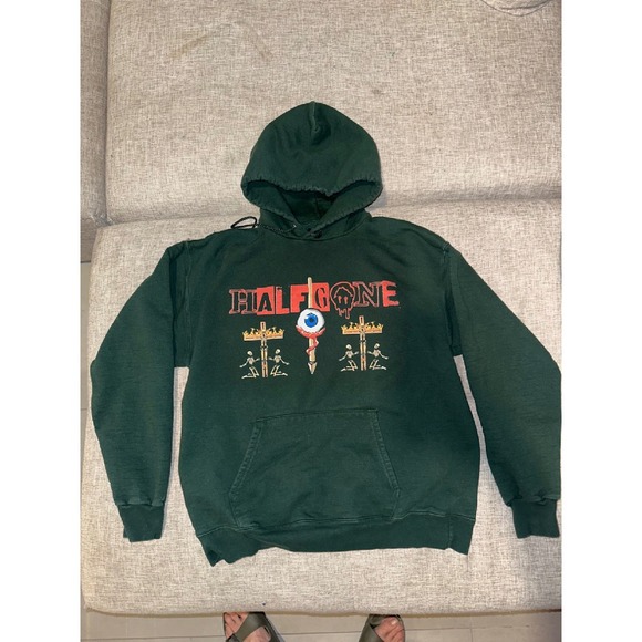 Halfgone Green Hoodie Pullover Sweatshirt Streetwear Men's M‎ - Picture 1 of 7